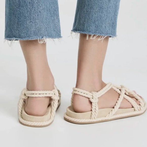NEW Ulla Johnson Suri Rope Sandals Size 7 Suede Leather with Box MSRP $425 USD - Picture 2 of 9